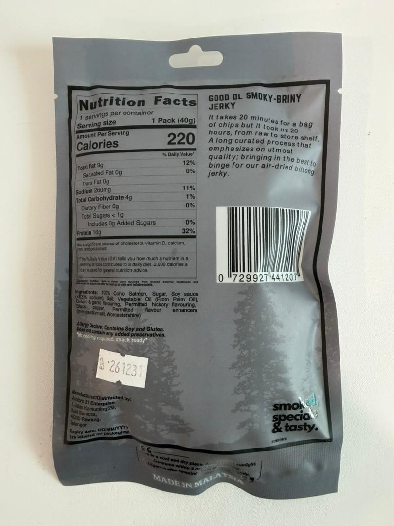 Salmon Jerky - Original Peppered & Smoked